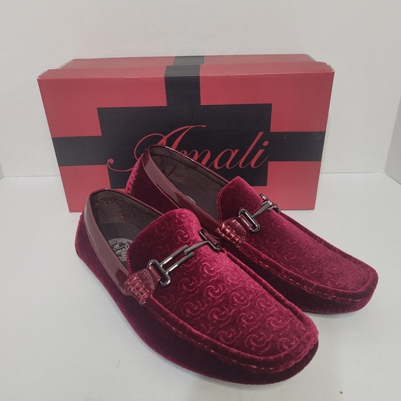 Amali Other - Amali Roberto burgundy velvet men slip on style dress shoes size 10.5